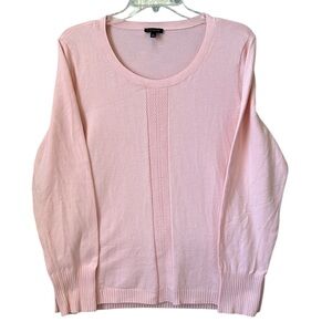 TALBOTS | Scoop‎ Neck Sweater Scallop Pink Barbiecore L